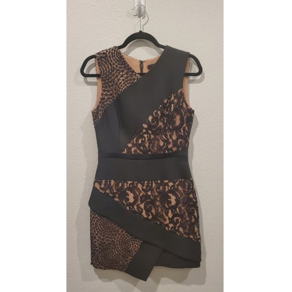 BCBGMaxAzria Dresses & Skirts - BCBGMAXAZRIA Black and Nude Lace Cocktail Dress
